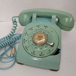 Western Electric Rotary Phone Aqua Blue 50s